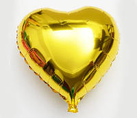 Воздушный шар 18" фольга сердце золото