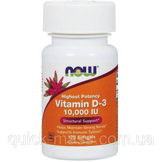 Вітамін D3 Now Foods Vitamin D-3 10,000 IU Softgels 120 caps