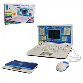 Дитячий навчальний ноутбук синій мови 3 35 функцій, фото 2