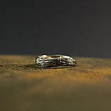 Тонкий срібний перстень "Лісовий Рельєф", чарівне незвичайне кільце для жінки, фото 3