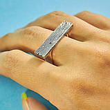 Кільце ювелірне срібне "Лавочка з каменем", жіноче колечко з фіанітом, топазом, рубіном, фото 3