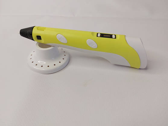 3D ручка для малювання з LCD дисплеєм + пластик 3Д ручка Pen 2 Жовта Fun Game, фото 3