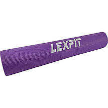 Килимок для йоги та фітнесу USA Style Lexfit LKEM-3010-0,5 см (фіолетовий, 173х61х0.5 см, ПВХ), фото 3