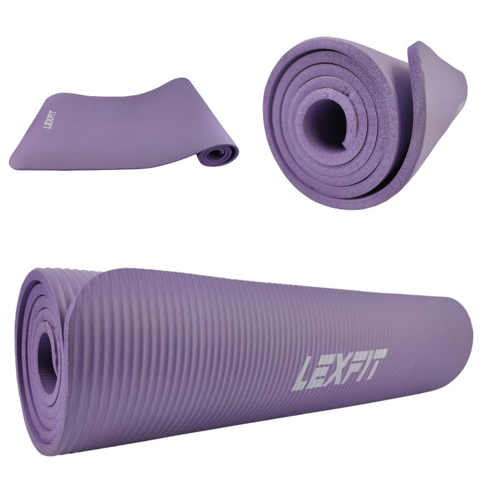 Килимок для йоги та фітнесу USA Style LKEM-3006-1-viol (фіолетовий, 183х61х1 см, каучук)