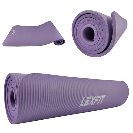 Килимок для йоги та фітнесу USA Style LKEM-3006-1-viol (фіолетовий, 183х61х1 см, каучук), фото 1
