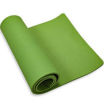 Килимок для йоги та фітнесу USA Style Lexfit LKEM-3039-0,8 (зелений, 182х61х0.8 см, термоеластопласт), фото 3
