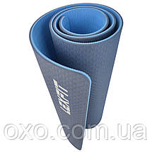 Килимок для йоги та фітнесу USA Style Lexfit LKEM-3039A-1 (синій, 182х61х1 см, термоеластопласт), фото 2