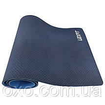 Килимок для йоги та фітнесу USA Style Lexfit LKEM-3039A-1 (синій, 182х61х1 см, термоеластопласт), фото 3