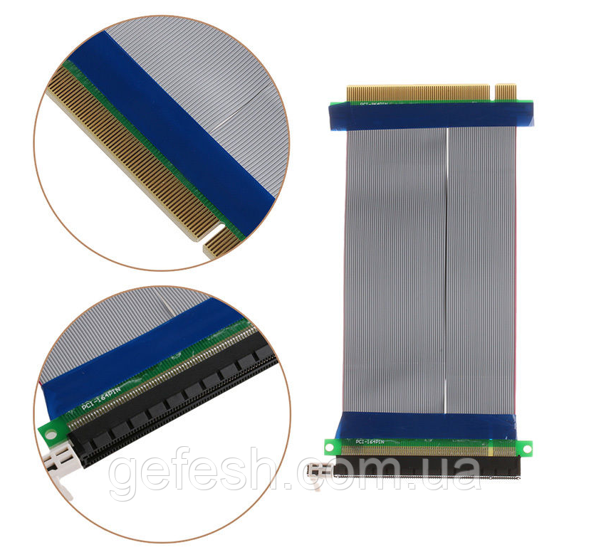 Райзер Riser PCI-E 16x to 16x удлинитель шлейф для видеокарты - фото 1 - id-p1490871073