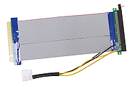Райзер Riser PCI-E 16x to 16x удлинитель шлейф для видеокарты с разъемом питания моллекс 29 см