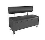 Диван офісний BNB Флеш з ящиком 1000x540x780 чорний. Флай 2230. Для офісу, приймальні, очікування, фото 2
