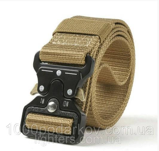 Пояс тактичний Tactical Belt TY-6840 (50488) (нейлон, метал. пряжка, р-р-125*3,5см,) хакі