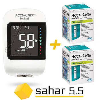 Глюкометр Акку-Чек Інстант - Accu Check Instant + 110 тест-полоск і 10 ланцетів