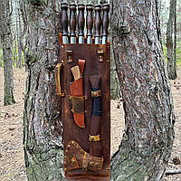 Набор шампуров ручной работы в кожаном чехле ИНДЕЕЦ МАЙЯ BS21 Gorillas BBQ