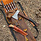 Набір шампурів ручної роботи в шкіряному чохлі ІНДІАНЕЦЬ МАЙЯ BS21 Gorillas BBQ, фото 9