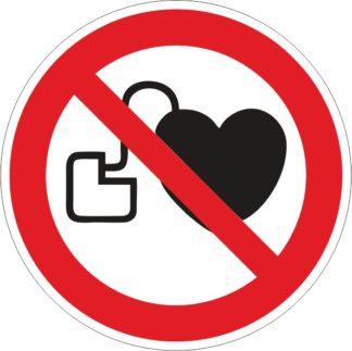 Знак безпеки Немає доступу особам з активними імплантованими кардіостимуляторами ДСТУ EN ISO 7010: 2019 (метал, пластик, плівка)