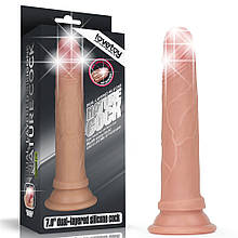Реалістичний силіконовий фалоімітатор із присоскою Dual-Layered Platinum Silicone Nature Cock 7" Flesh