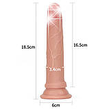 Реалістичний силіконовий фалоімітатор із присоскою Dual-Layered Platinum Silicone Nature Cock 7" Flesh, фото 4
