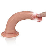 Реалістичний силіконовий фалоімітатор із присоскою Dual-Layered Platinum Silicone Nature Cock 7" Flesh, фото 9