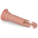 Реалістичний силіконовий фалоімітатор із присоскою Dual-Layered Platinum Silicone Nature Cock 7" Flesh, фото 3