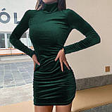 Велюрова сукня з довгими рукавами, фото 4