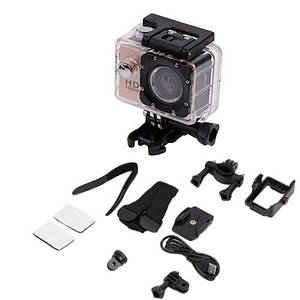 Відеокамера, екшн-камера водонепроникна 1080p, A7, комплект кріплень