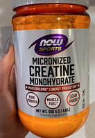 Микронизированный моногидрат креатина Now Foods Micronized Creatine Monohydrate 500 г