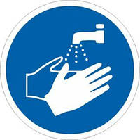 Знак безпеки Вимити руки  ДСТУ EN ISO 7010: 2019 (метал, пластик, плівка)