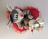 М'яка іграшка Мишки на серце поцілунки, довжина 25см, див. опис, фото 3