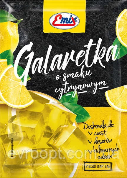 Галаретка зі смаком лимону Galaretka  Emix 79 г, фото 1