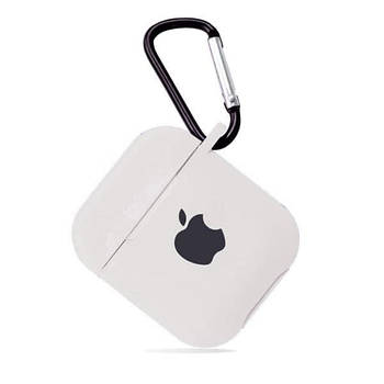 Чохол для AirPods Logo Silicone case з карабіном (00) Transparent прозорий