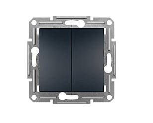 Asfora вимикач 2-клавішний прохідний антрацит Schneider Electric, EPH0600171