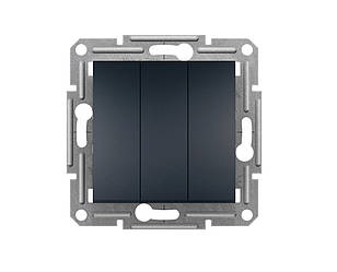 Asfora вимикач 3-клавішний антрацит Schneider Electric, EPH2100171