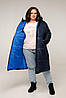 Стильний жіночий пуховик з капюшоном. Великі розміри, фото 2