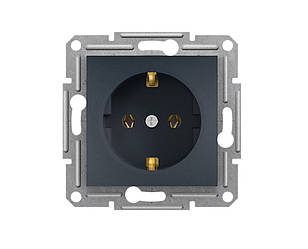 Asfora розетка із заземленням антрацит Schneider Electric, EPH2900171