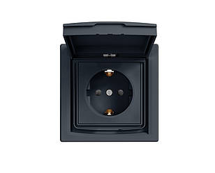 Asfora розетка з кришкою IP44 антрацит Schneider Electric, EPH3100371