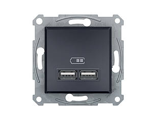 Asfora USB розетка подвійна антрацит Schneider Electric, EPH2700271