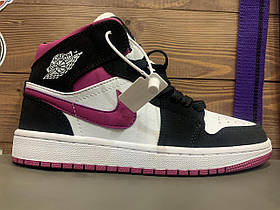 Кросівки Jordan 1 Retro High Black/White.Pink
