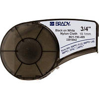 Лента для принтера этикеток Brady M21-750-499, nylon, 19.05mm/4.87m, Black on White (M21-750-499) - Вища