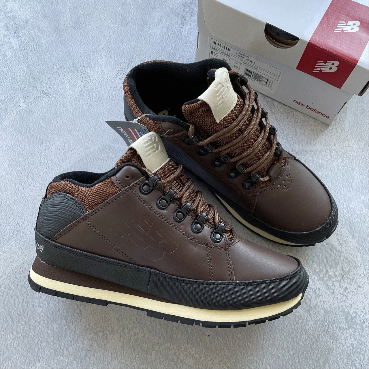 Кроссовки мужские коричневые зимние New Balance 754 (03745)