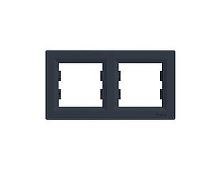 Asfora рамка двомісна горизонтальна антрацит Schneider Electric, EPH5800271