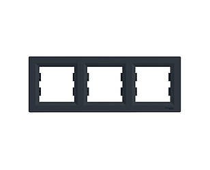 Asfora рамка потрійна горизонтальна антрацит Schneider Electric, EPH5800371