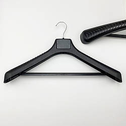 Пластикові плічка вішаки для верхнього одягу SPp-48/70 чорного кольору, довжина 480 мм