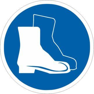 Знак безпеки Узути захисне взуття  ДСТУ EN ISO 7010: 2019 (метал, пластик, плівка)