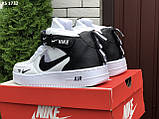 Мужские кроссовки Nike Air Force, белые с черным, фото 4