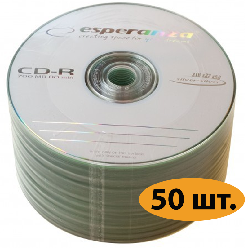 Диски CD-R 50 шт. Esperanza, 700Mb, 52x, Bulk Box - фото 1 - id-p939534011