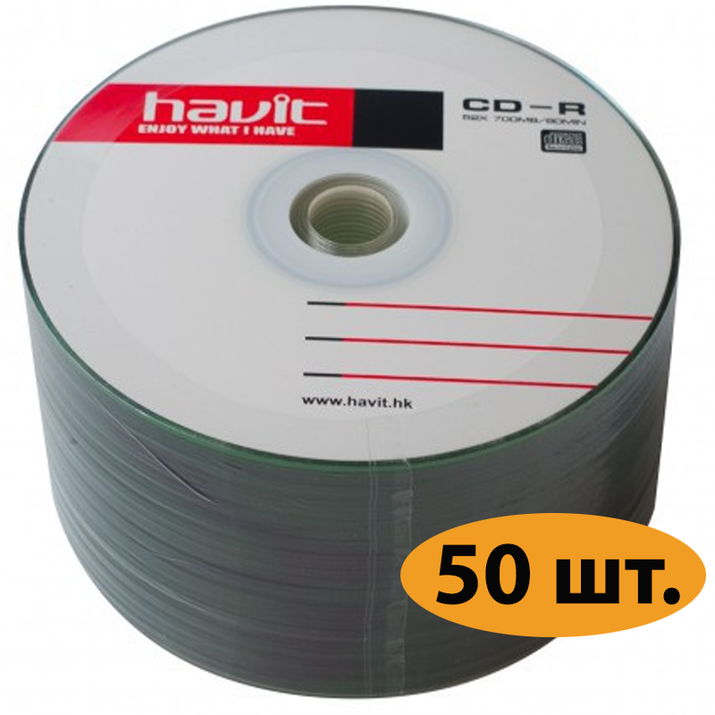 Диски CD-R 50 шт. Havit, 700Mb, 52x - фото 1 - id-p939534012