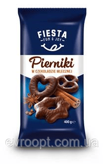 Шоколадні пряники в молочному шоколаді FIESTA PIERNIKI W CZEKOLADZIE MLECZNEJ 400G