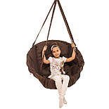 Гойдалка коричнева навантаження 200 кг підвісне крісло гойдалка коричневе, фото 3