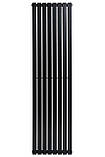 Вертикальний дизайнерський радіатор опалення ARTTIDESIGN Terni 8/1800/472 чорний матовий, фото 3
